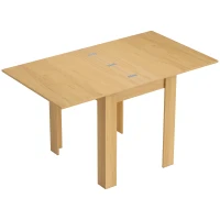 HOMCOM Table à manger extensible rectangle pour 4 à 6 personnes, table de cuisine 70-140 cm, patins en feutre, bois naturel(m-1)