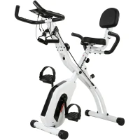 SPORTNOW Bicicleta Estática Plegable con 8 Niveles de Resistencia Volante Pantalla LCD Bluetooth Pulsómetro y Sillín Ajustable(m-1)