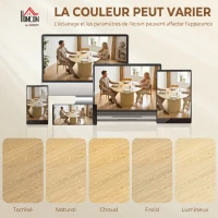 HOMCOM Table à manger ronde pour 4-6 personnes, Ø 120 x 75 cm, table de cuisine avec base cylindrique cannelée, bois naturel(m-7)