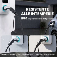 HOMCOM Cavo Ricarica EV Tipo 2, 22kW, 32A, Modalità 3, Trifase, 5m(m-5)