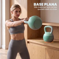 SPORTNOW Kettlebell de 8 kg Pesa Russa Preenchida de Areia Metálica e Alça Antiderrapante para Treino em Casa Ginásio 19x19x28 cm Verde(m-6)