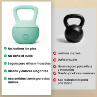 SPORTNOW Pesa Rusa 12 kg Kettlebell Relleno de Arena Metálica Mango Antideslizante para Entreno en Casa 21x21x30 cm Verde(m-7)