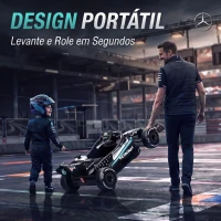 AIYAPLAY Go-Kart Elétrico Mercedes-AMG PETRONAS F1 com Licença Controle Remoto Suspensões Traseiras Partida Suave(m-6)