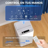 HOMCOM Aire Acondicionado Portátil 12000 BTU 5 en 1 Enfriamiento Deshumidificador Ventilador Temporizador para 35 m² Blanco(m-6)