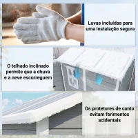 Outsunny Abrigo de Jardim Exterior 2,1 m² 131x186x198 cm Abrigo de Jardim Exterior com Piso Janela Porta com Fechadura Cinzento(m-7)