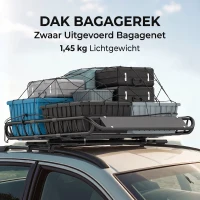 SPORTNOW Dakbagagekorf universeel met windscherm, tot 150 kg, 116 x 92 x 11,5 cm voor SUV's en trucks, zwart(m-9)