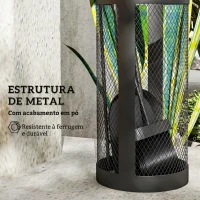 Outsunny Conjunto para Lareira de 5 Peças em Metal com Escova, Pá, Tenaz, Atiçador e Suporte Ø16 x 33,5 cm Preto(m-5)