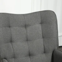 HOMCOM Schommelstoel met Voetenbank, Comfortabel, Tot 130 kg, Linnenlook, 64x89x90cm, Donkergrijs(m-13)