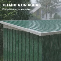 Outsunny Cobertizo de Jardín 280x130x172 cm Caseta de Exterior Metálica para Almacenamiento de Herramientas Verde Oliva(m-7)