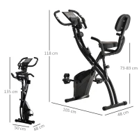 HOMCOM Hometrainer fietstrainer trainingsfiets voor thuis staal wit(m-3)