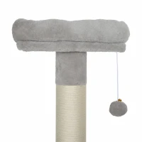 PawHut Arbre à Chat 5 niveaux 152cm, Niche, Hamac, Plateforme, Poteaux à Griffer, Balles Suspendues, Gris Clair(m-14)
