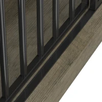 PawHut Jaula para Perros en Madera y Acero con Puerta Corredera, Mesa Auxiliar, Caseta Moderna, 100x60x68cm, Gris-Marrón Claro(m-9)
