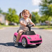 AIYAPLAY Rutschauto Kinder Porsche Rutschfahrzeug mit Hupe Licht Motorgeräuschen, für 18–36 Monate, Rosa(m-6)