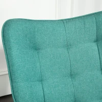 HOMCOM Schommelstoel met Voetenbank, Comfortabel, Tot 130 kg, Linnenlook, 64x89x90cm, Donkergroen(m-12)
