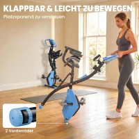 HOMCOM Hometrainer fietstrainer hometrainer LCD display opvouwbaar verstelbaar blauw+grijs(m-7)