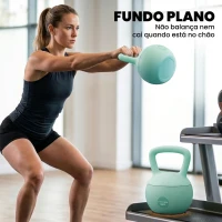 SPORTNOW Kettlebell de 12 kg Pesa Russa Preenchida de Areia Metálica e Alça Antiderrapante para Treino 21x21x30 cm Verde(m-6)