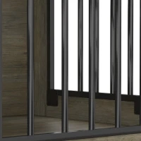 PawHut Jaula para Perros en Madera y Acero con Puerta Corredera, Mesa Auxiliar, Caseta Moderna, 100x60x68cm, Gris-Marrón Claro(m-8)
