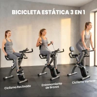 SPORTNOW Bicicleta Estática Plegable con 8 Niveles de Resistencia Volante Pantalla LCD Bluetooth Pulsómetro y Sillín Ajustable(m-4)