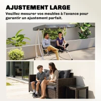Outsunny Coussin de banc matelas assise dossier pour banc de jardin coussin balancelle canapé 3 places gris(m-8)