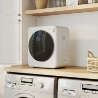 HOMCOM Sèche-linge à évacuation portable 2,5 Kg, sèche-linge électrique 400/800 W, 5 modes de séchage, 48 x 44 x 57 cm, blanc(m-11)