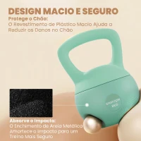 SPORTNOW Kettlebell de 8 kg Pesa Russa Preenchida de Areia Metálica e Alça Antiderrapante para Treino em Casa Ginásio 19x19x28 cm Verde(m-4)