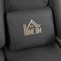 HOMCOM Chaise gaming ergonomique, fauteuil gamer avec accoudoirs 3D, dossier inclinable, hauteur réglable, 72x76x132cm, gris(m-11)