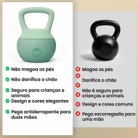 SPORTNOW Kettlebell de 10 kg Pesa Russa Preenchida de Areia Metálica e Alça Antiderrapante para Treino em Casa Ginásio 21x21x30 cm Verde(m-7)