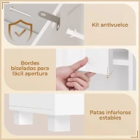 HOMCOM Armario Alto de Baño Mueble de Baño Estrecho Alto Brillo con Cajón Compartimento Abierto y Estantes Ajustables Blanco(m-7)