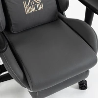 HOMCOM Chaise gaming ergonomique, fauteuil gamer avec accoudoirs 3D, dossier inclinable, hauteur réglable, 72x76x132cm, gris(m-14)