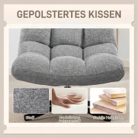 HOMCOM Sessel Drehbar Loungesessel mit Breiter Sitzfläche, wasserabweisend Chenille-Optik, gekreuzt Stahlbeine, Grau(m-5)