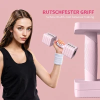 SPORTNOW Verstelbare Halter, 2 x 5 kg met Antislip Grip, Vierkante Halterset van Staal Roze(m-7)
