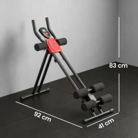 SPORTNOW Máquina de Abdominais Dobrável com Monitor LCD para Treino de Corpo Inteiro em Casa Vermelho e Preto(m-3)