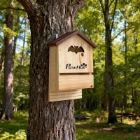 PawHut Set de 3 Casas para Murciélagos Cajas de Madera para Exterior Jardín Huerto o Granja Fácil de Montaje Natural(m-8)