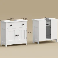 HOMCOM Wastafelonderkast, modern en vrijstaand, met soft-close scharnieren, lade en 2 deuren, wit(m-3)