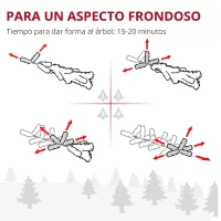 HOMCOM Árbol de Navidad Estrecho 270 cm Árbol Navideño Nevado con 1014 Ramas y Soporte de Metal para Salón Verde y Blanco(m-5)
