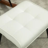 HOMCOM Schommelstoel met Voetenbank, Zacht Schommelsysteem, Linnenimitatie, 64 x 89 x 90 cm, Crèmewit(m-13)