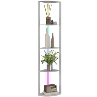 HOMCOM Candeeiro de pé LED 5 níveis dimável com prateleira, troca de cor RGB, controle remoto(m-7)