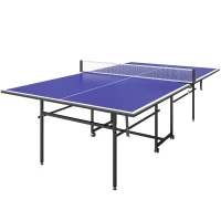 SPORTNOW Table de tennis de table ping-pong pliable compacte 4 roulettes pour intérieur 274L x 152,5l x 75,5H cm(m-1)