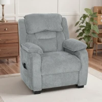 HOMCOM Fauteuil relax électrique fauteuil inclinable port USB repose-pieds poches latérales télécommande 86x90x103cm gris clair(m-13)