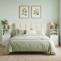 HOMCOM Juego de 2 Mesillas de Noche Dormitorio con Puerta Compartimentos Abiertos para Espacios Reducidos 25x30x60 cm Blanco(m-2)