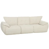 HOMCOM Sofá de 3 plazas, 260 cm, chenilla, sofá modular sin armazón con asiento extra ancho y profundo, reposabrazos anchos(m-1)