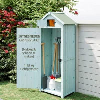 Outsunny Houten Tuinhuis Kleine Tuinkast 77 cm Opbergkast Tuin, Houten, Blauw(m-9)