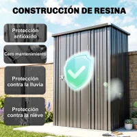 Outsunny Cobertizo de Jardín Exterior 1,34 m² 161,5x94,5x196 cm con Puerta y Cerradura para Almacenamiento de Herramientas Negro(m-4)