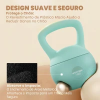 SPORTNOW Kettlebell de 12 kg Pesa Russa Preenchida de Areia Metálica e Alça Antiderrapante para Treino 21x21x30 cm Verde(m-4)