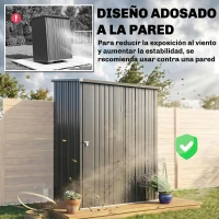 Outsunny Cobertizo de Jardín Exterior 1,34 m² 161,5x94,5x196 cm con Puerta y Cerradura para Almacenamiento de Herramientas Negro(m-6)