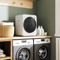 HOMCOM Sèche-linge à évacuation portable 2,5 Kg, sèche-linge électrique 400/800 W, 5 modes de séchage, 48 x 44 x 57 cm, blanc(m-12)