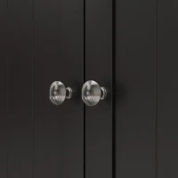 HOMCOM Armario Despensa Cocina con 2 Puertas y 16 Estantes Alacena Moderna con Estantes Ajustables 60x30x104cm Negro(m-9)