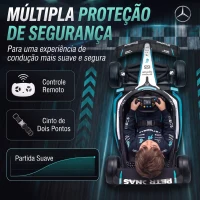AIYAPLAY Go-Kart Elétrico Mercedes-AMG PETRONAS F1 com Licença Controle Remoto Suspensões Traseiras Partida Suave(m-7)
