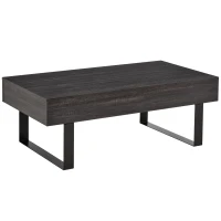 HOMCOM salontafel bijzettafel banktafel TV tafel salontafel woonkamertafel met lade planken stevig stalen frame eenvoudige structuur modern hout spaanplaat metaal donkergrijs 110 x 60 x 40 cm(m-10)