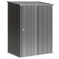 Outsunny Cobertizo de Jardín Exterior 1,34 m² 161,5x94,5x196 cm con Puerta y Cerradura para Almacenamiento de Herramientas Negro(m-1)